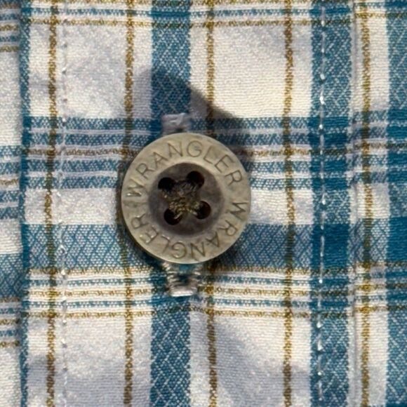 Wrangler Shirt Mens Large Plaid Long Sleeve Casual Button Up Vented Breathable - Picture 15 of 16